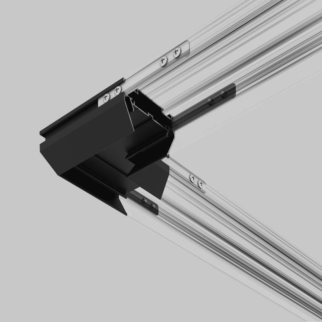 Коннектор угловой для монтажа в натяжной потолок однофазного шинопровода Elektrostandard 85235/00 Коннектор угловой для монтажа в натяжной потолок однофазного шинопровода черный