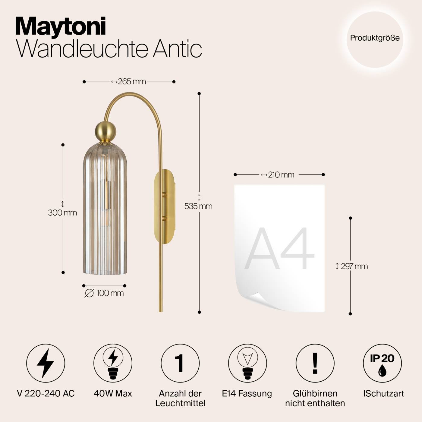 MOD302WL-01CG Настенное бра Maytoni Antic MOD302WL-01CG