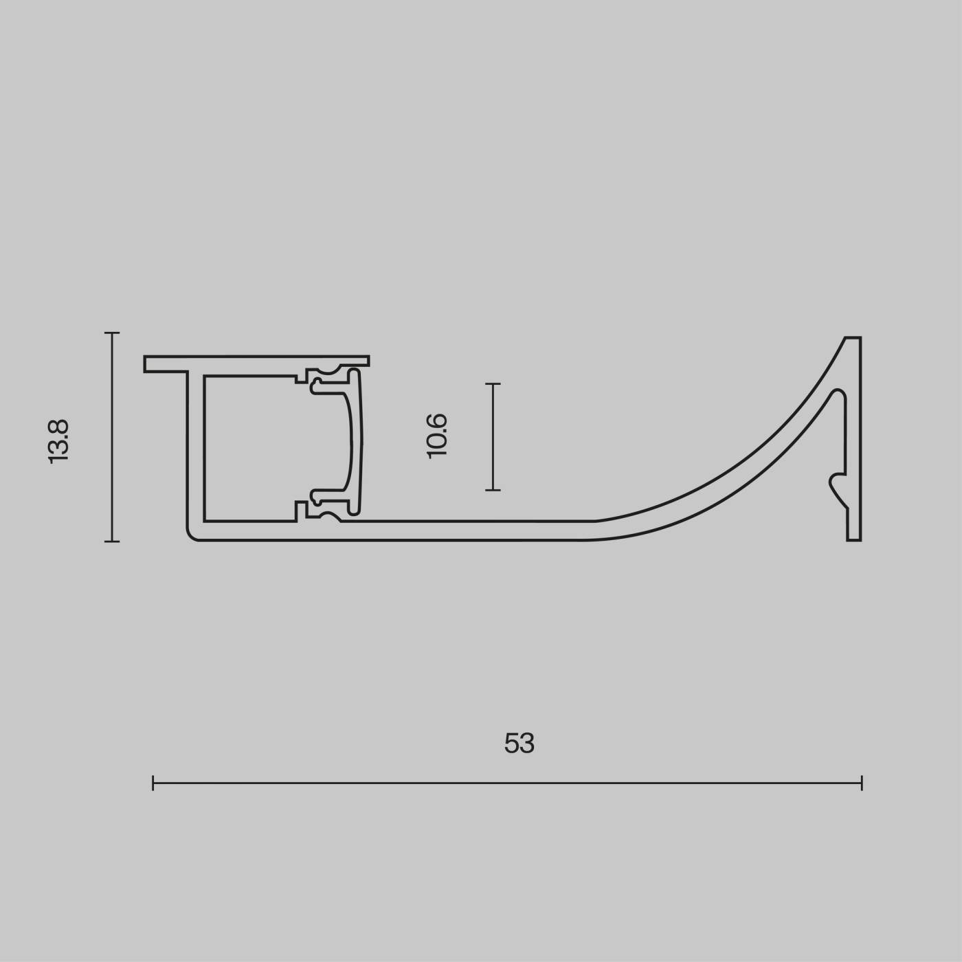 ALM-5314-S-2M Алюминиевый профиль плинтус с подсветкой 53x14 Maytoni Алюминиевый профиль ALM-5314-S-2M