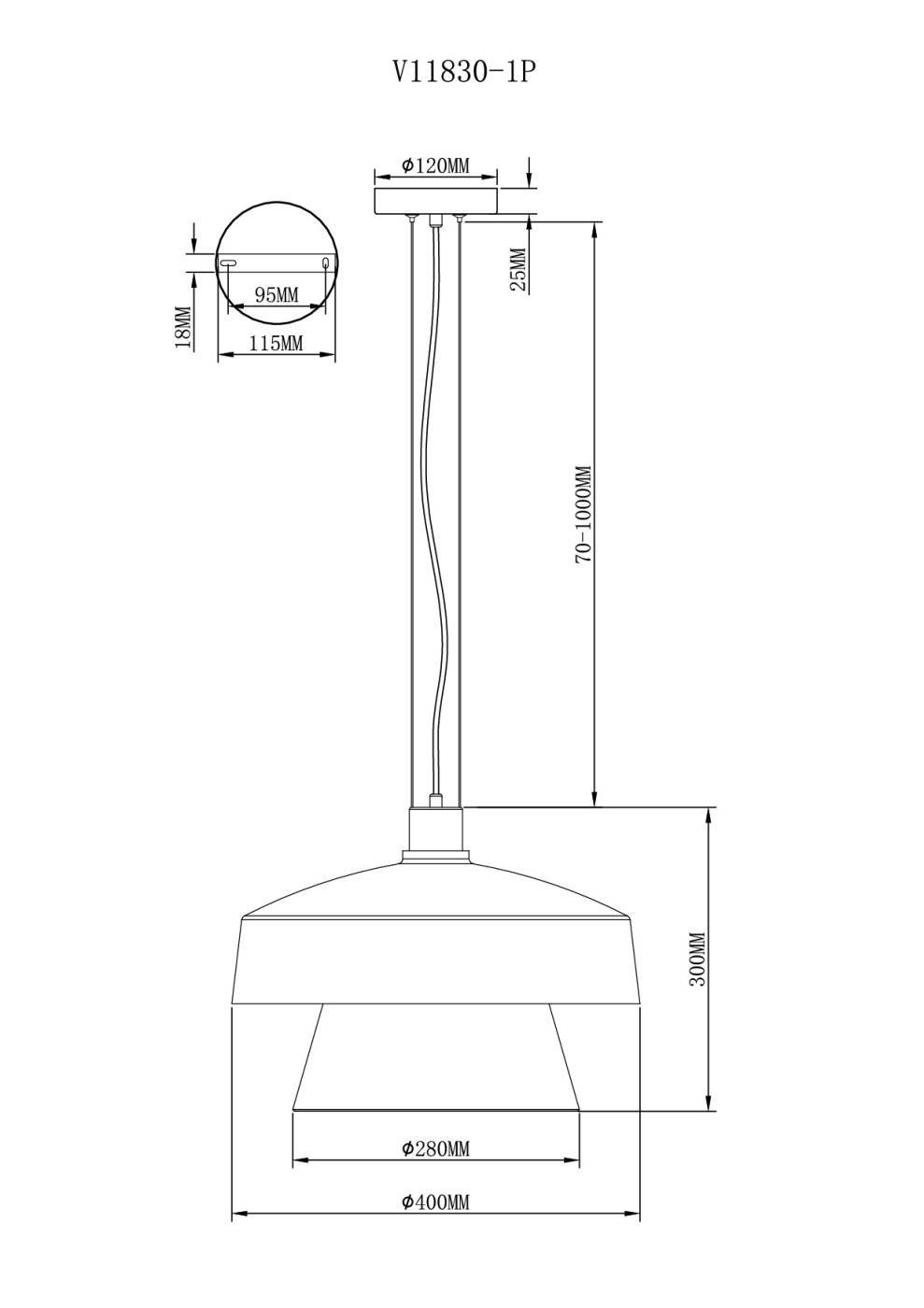 V11830-1P Светильник подвесной Moderli Takoma V11830-1P