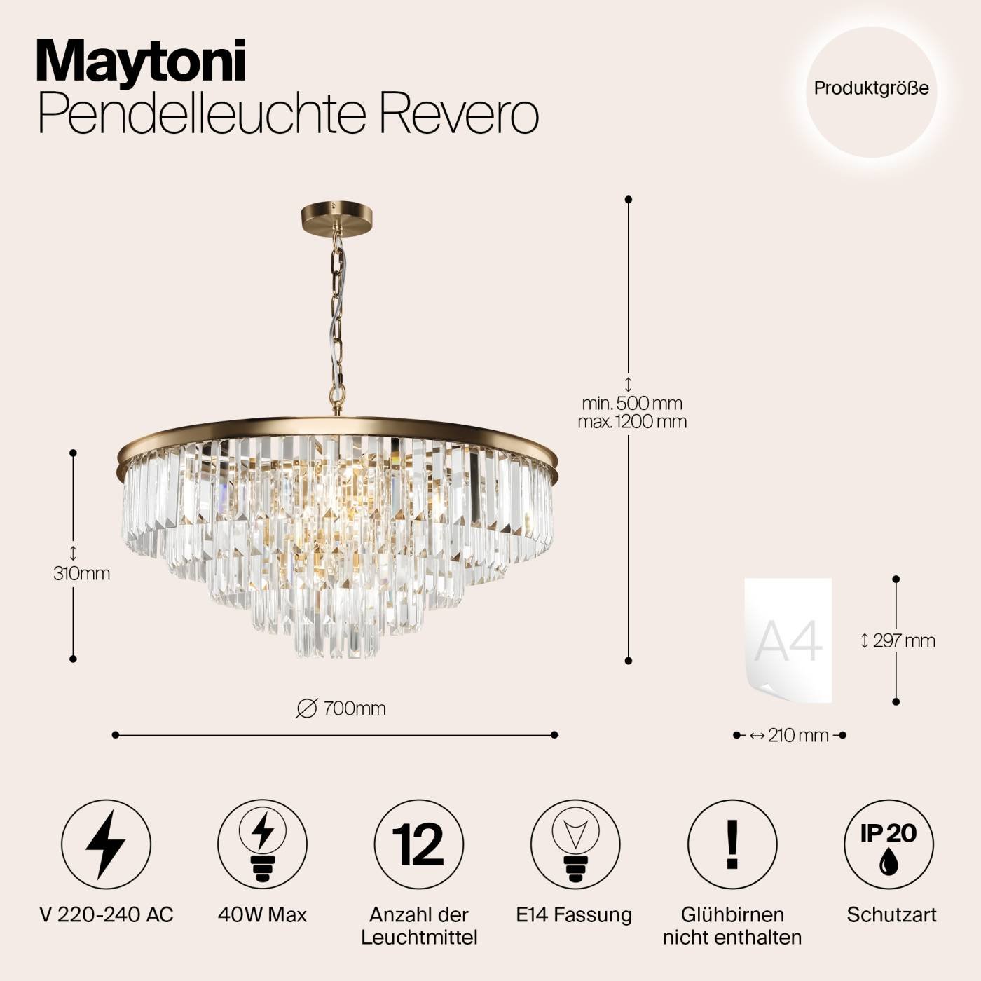 MOD085PL-12BS Подвесная люстра Maytoni Revero MOD085PL-12BS