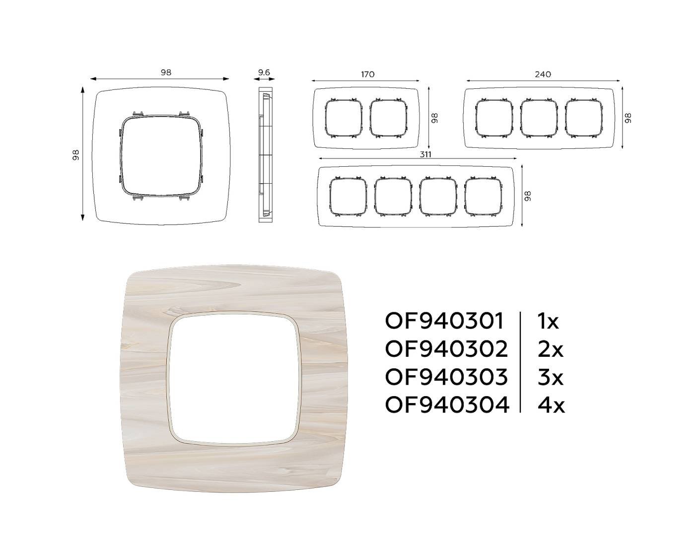 Рамка Ambrella Volt Opera OF940302