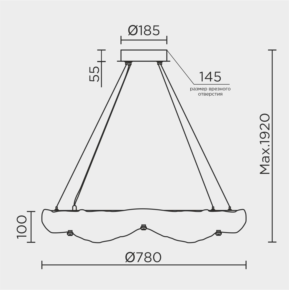 ML.9366.800 GD Подвесная люстра ML Modelux ML.9366.800 GD