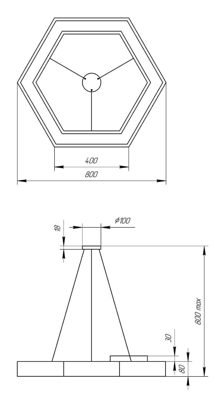 Светильник подвесной ЭРА Hexagon SPO-124-W-40K-051