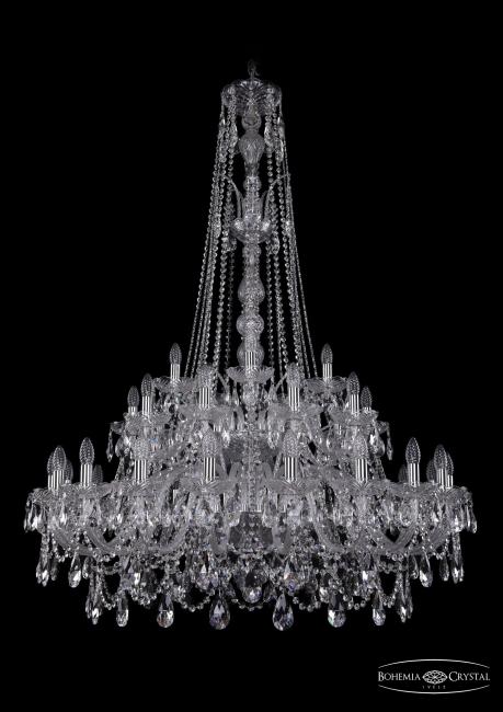 1411/20+10+5/400/XL-155/2d Ni Подвесная хрустальная люстра 1411 Bohemia 1411/20+10+5/400/XL-155/2d Ni