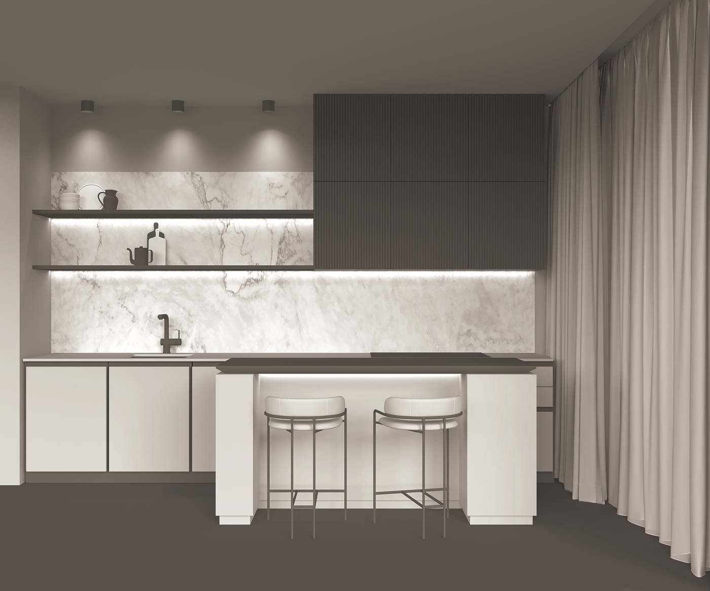 Накладной светильник Maytoni Alfa LED C064CL-01-15W3K-RD-B