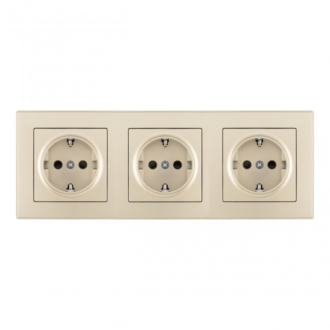 SET06-3-40-1x3 shampan Розетка Arte Milano Set06-3 SET06-3-40-1x3 shampan