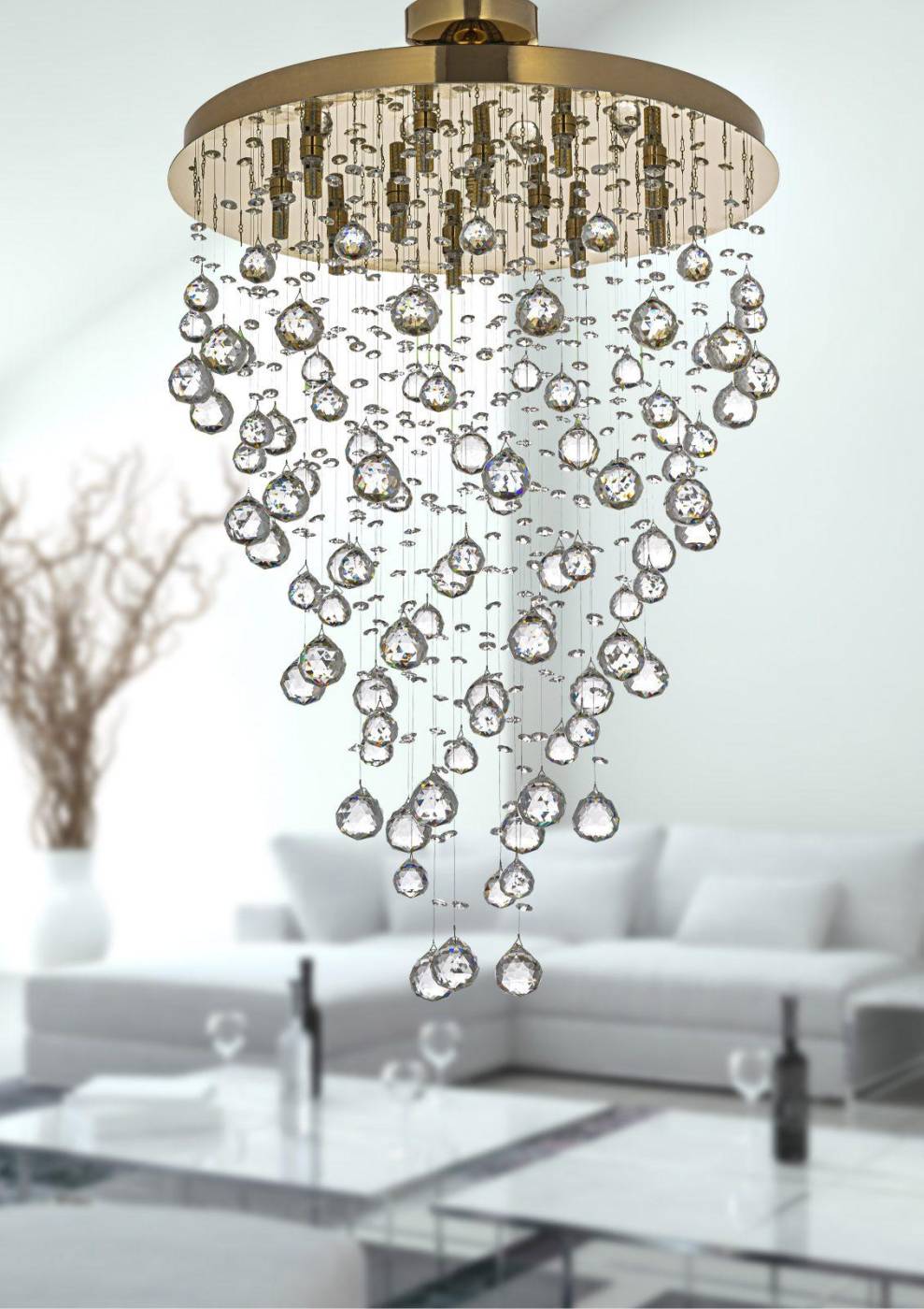Потолочная хрустальная люстра Arti Lampadari Flusso Flusso H 1.4.55.615 G