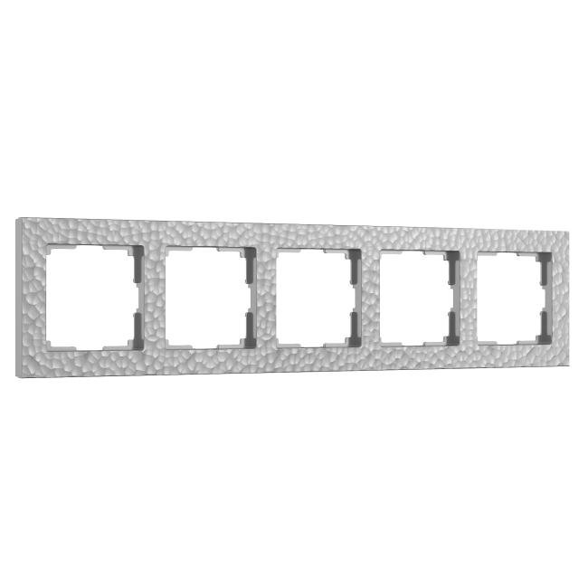 W0052406/ Рамка на 5 постов Hammer (серебряный) Рамка Werkel W0052406/ Рамка на 5 постов Hammer (серебряный)