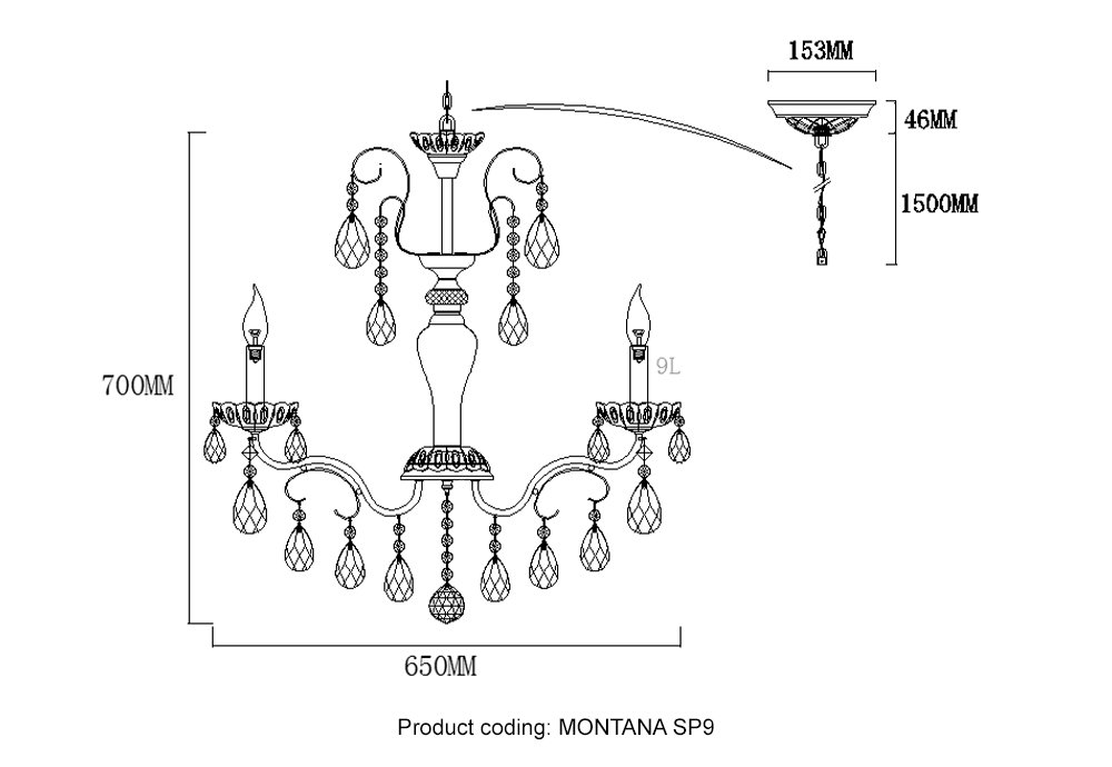 MONTANA SP9 Подвесная люстра Crystal Lux Montana MONTANA SP9