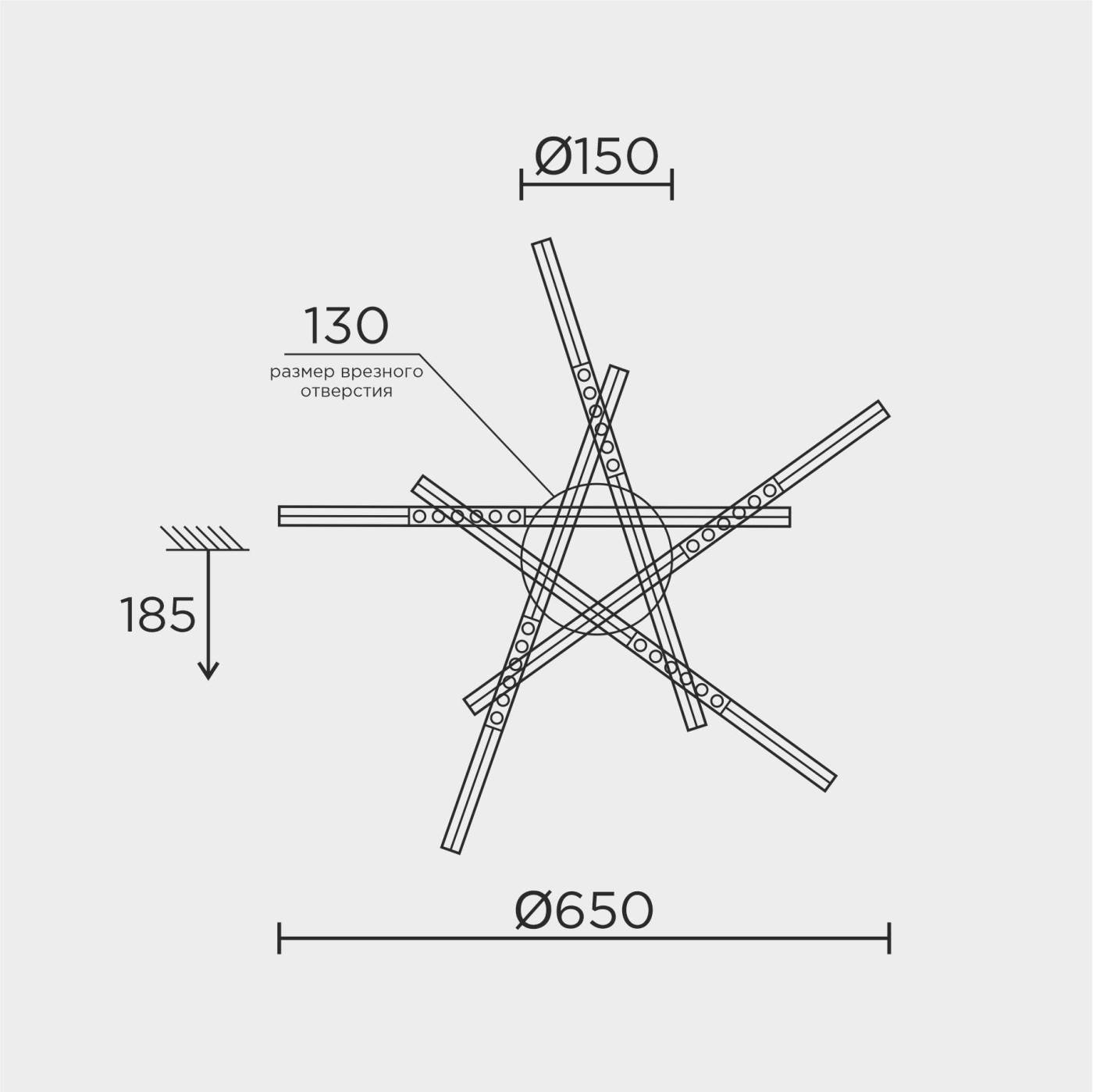 L5115-5 BK Потолочная люстра L LED4U L5115-5 BK