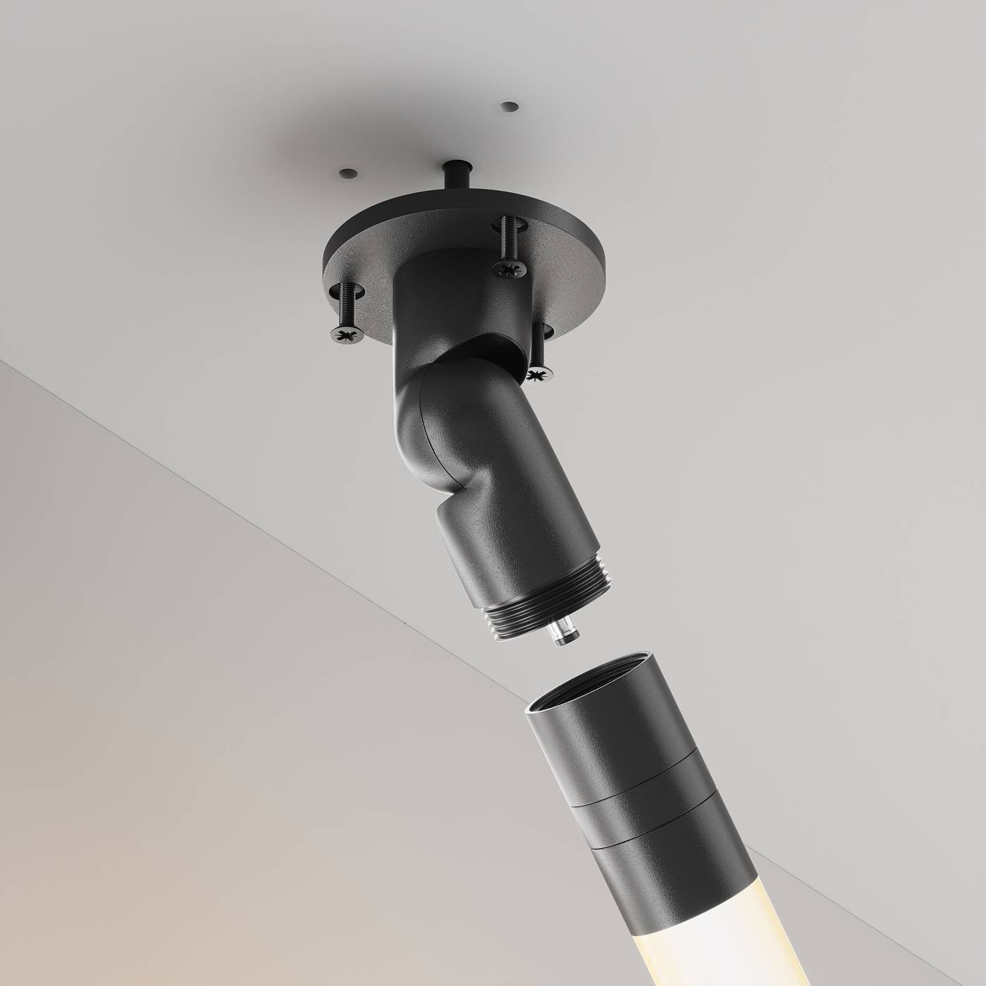 C027CS-P-B Шарнирное основание для накладного монтажа системы Shelf с вводом питания Maytoni Accessories for system Shelf C027CS-P-B