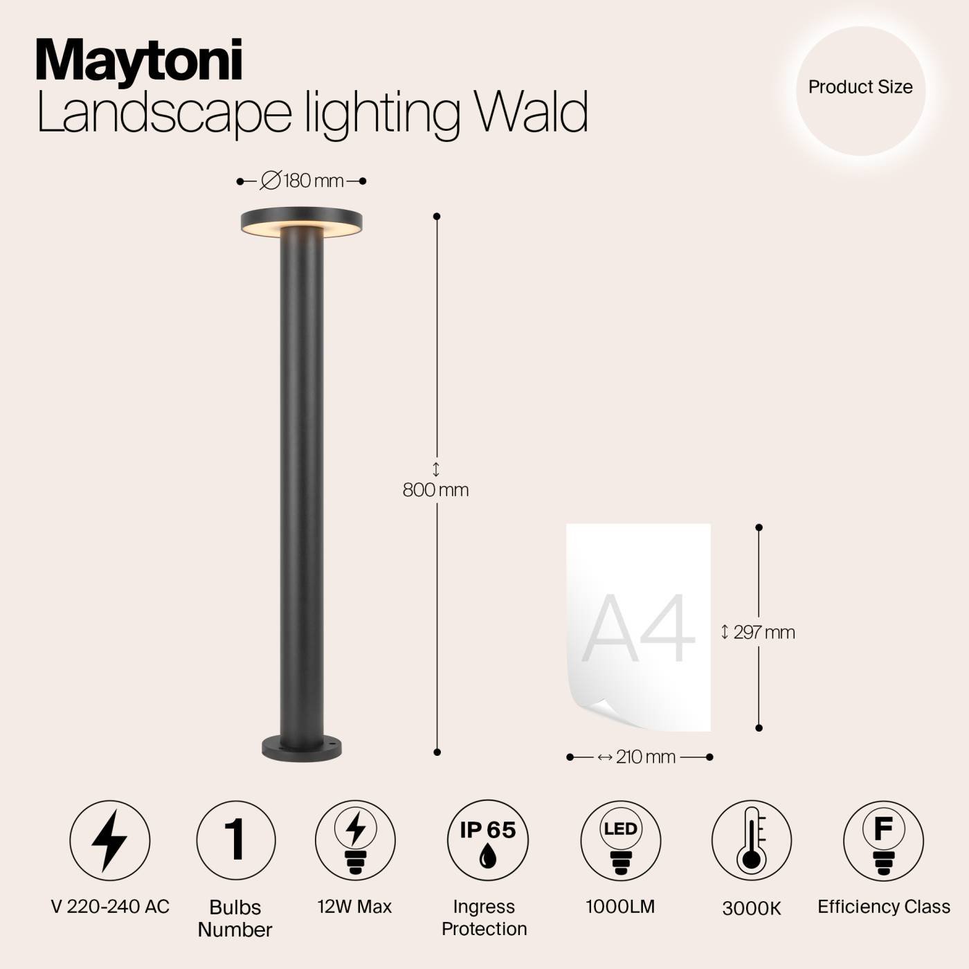 Уличный наземный светильник Maytoni Wald O420FL-L12GF1