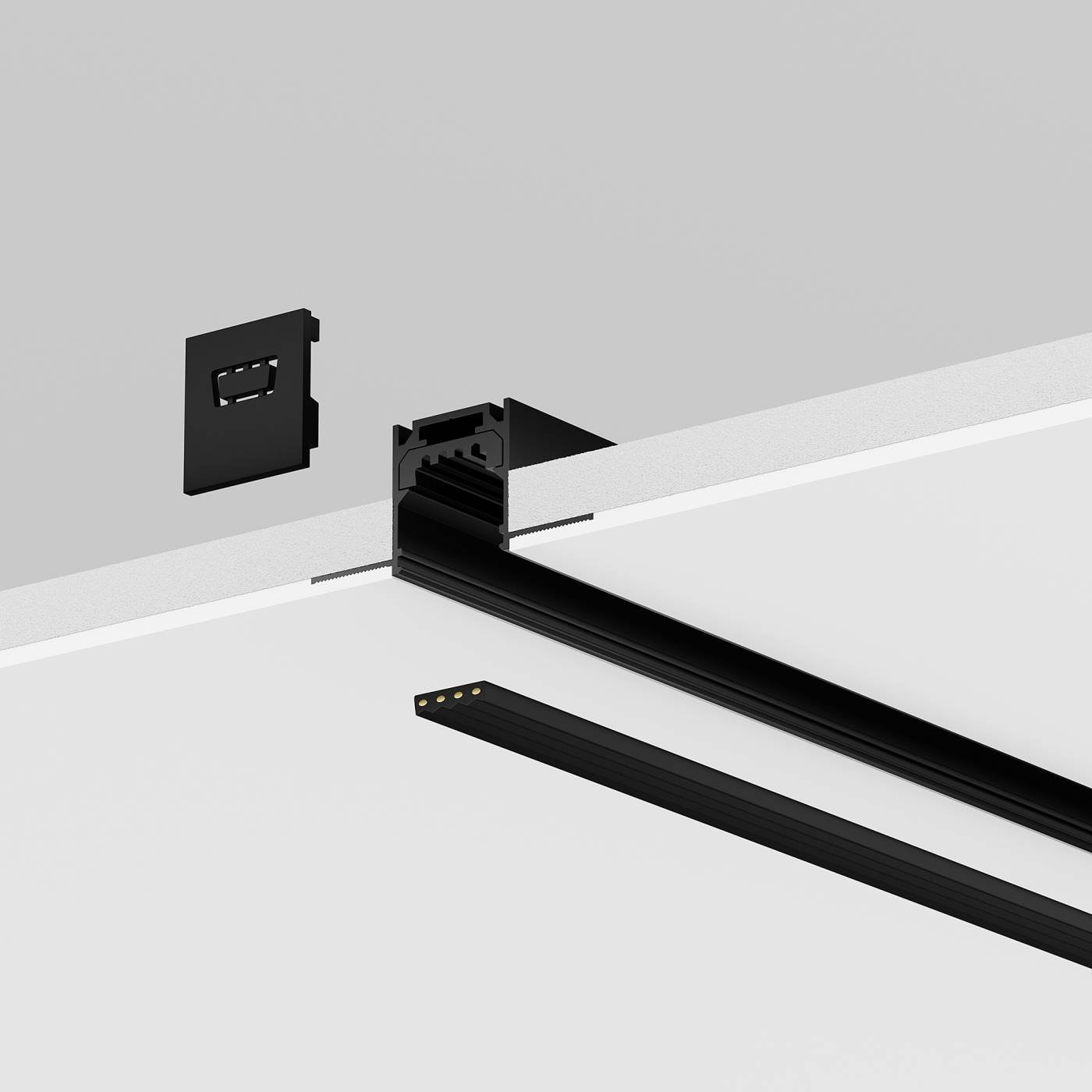 Профиль 3м Exility IP встраиваемый Maytoni Профиль для уличной трековой системы Exility IP O-TR002BF-P-B3M