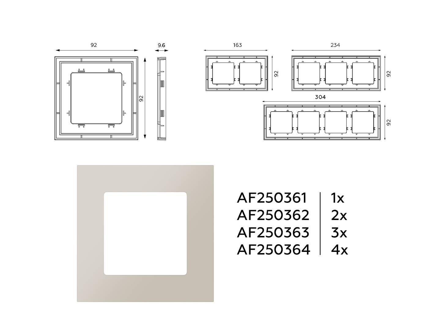 AF250362 Рамка Ambrella Volt Qubi AF250362