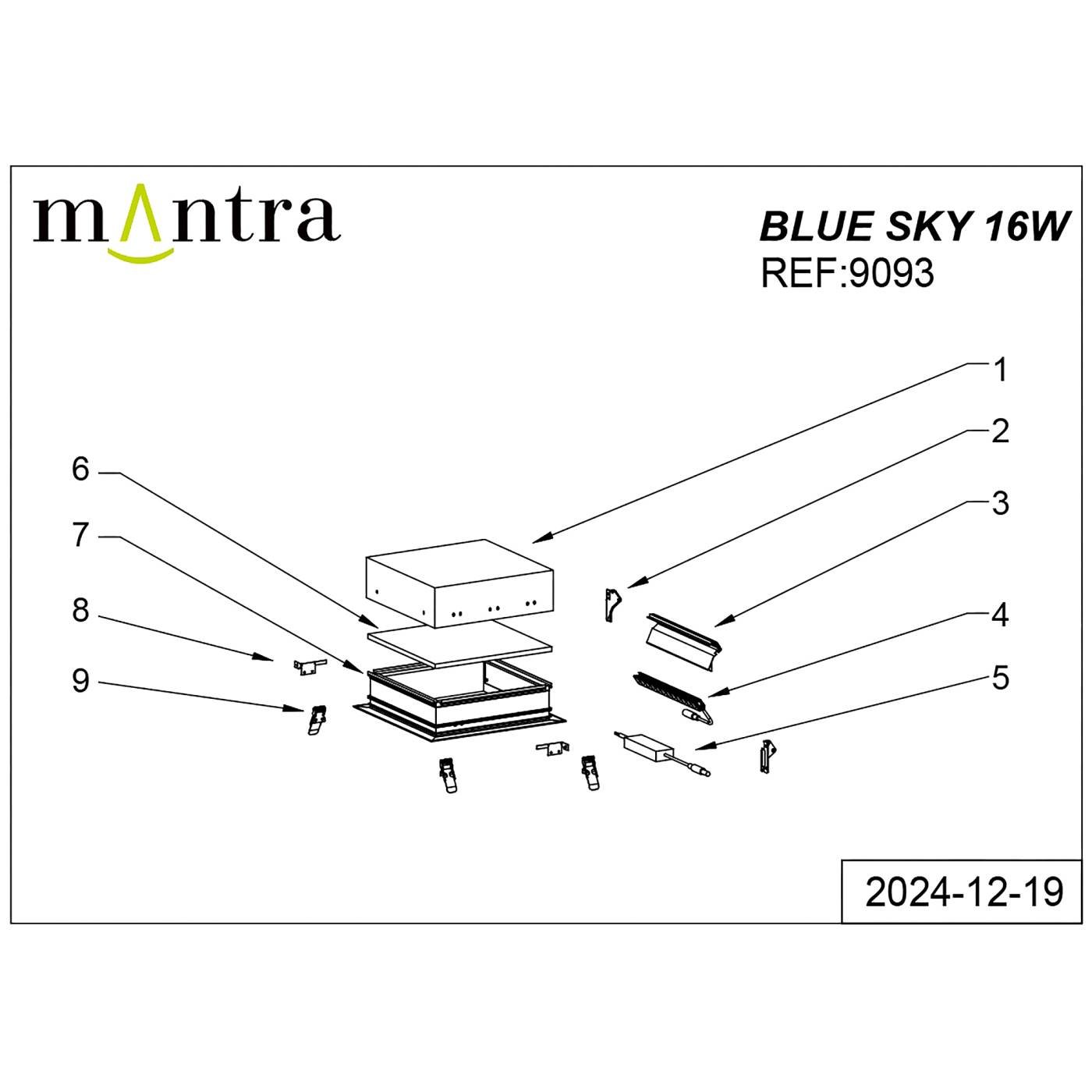9093 Светильник армстронг Mantra Blue Sky 9093