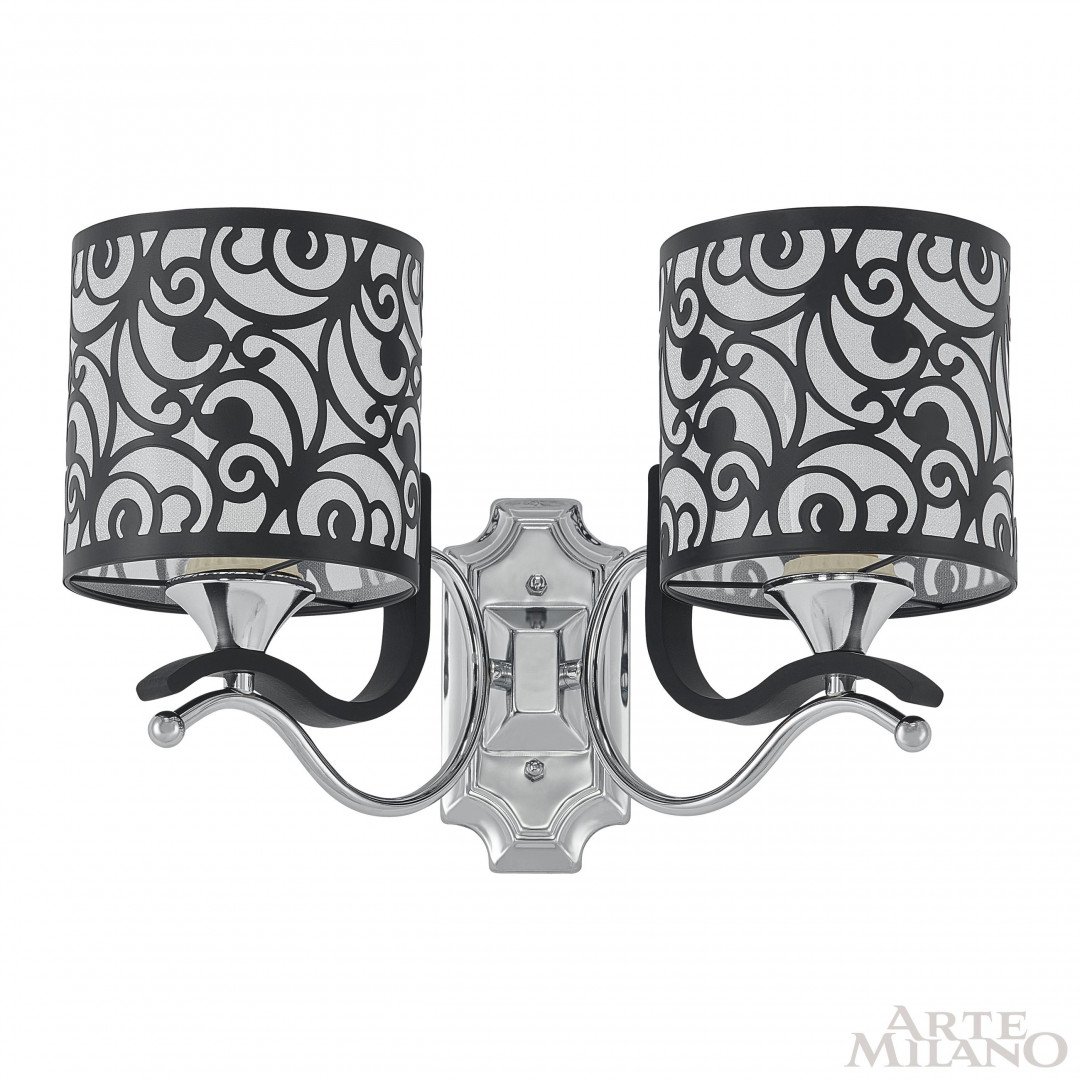 Настенное бра Arte Milano Florentia-4957 304957/2W Bk/Ni