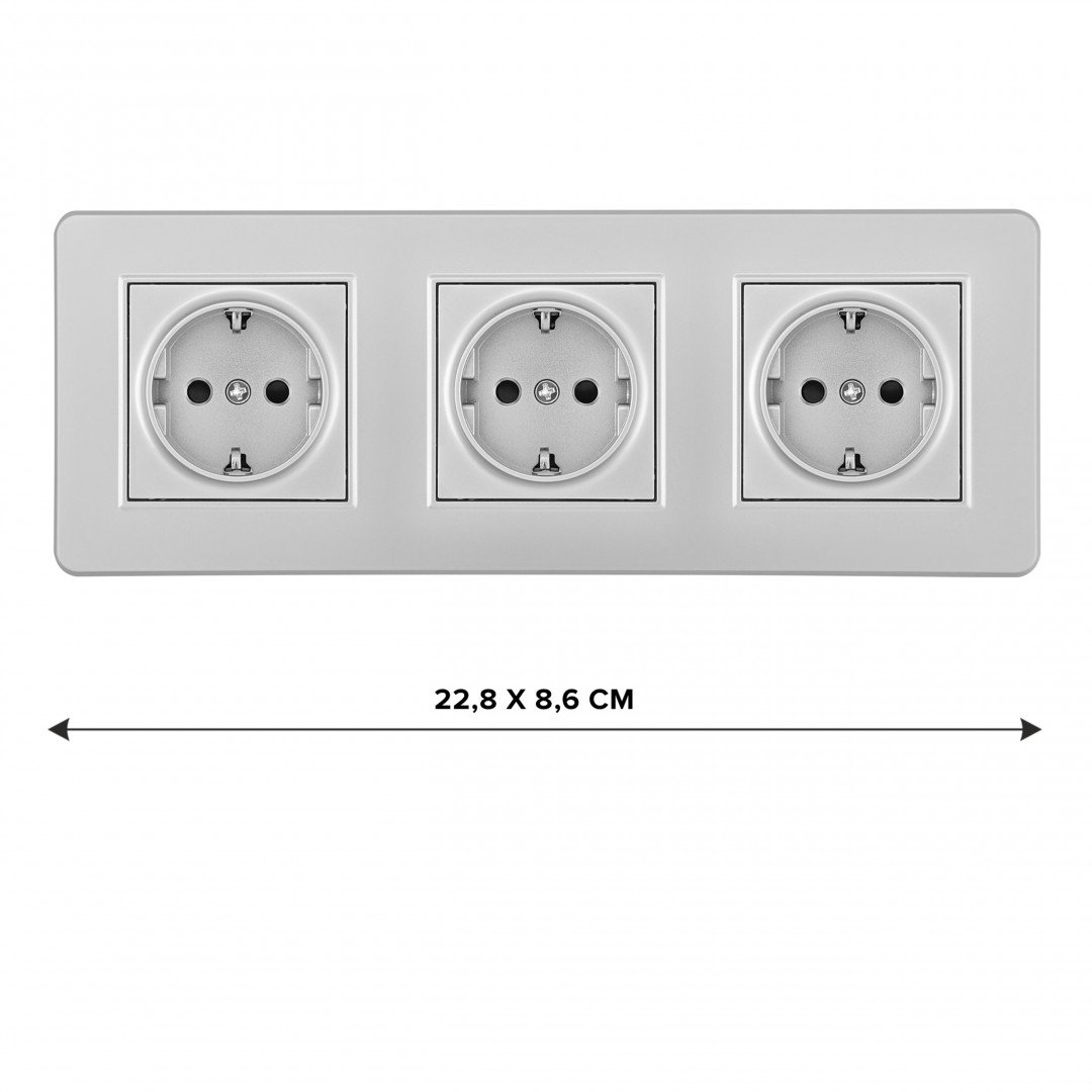 Розетка Arte Milano Set16-3 SET16-3-40-1x3 silver