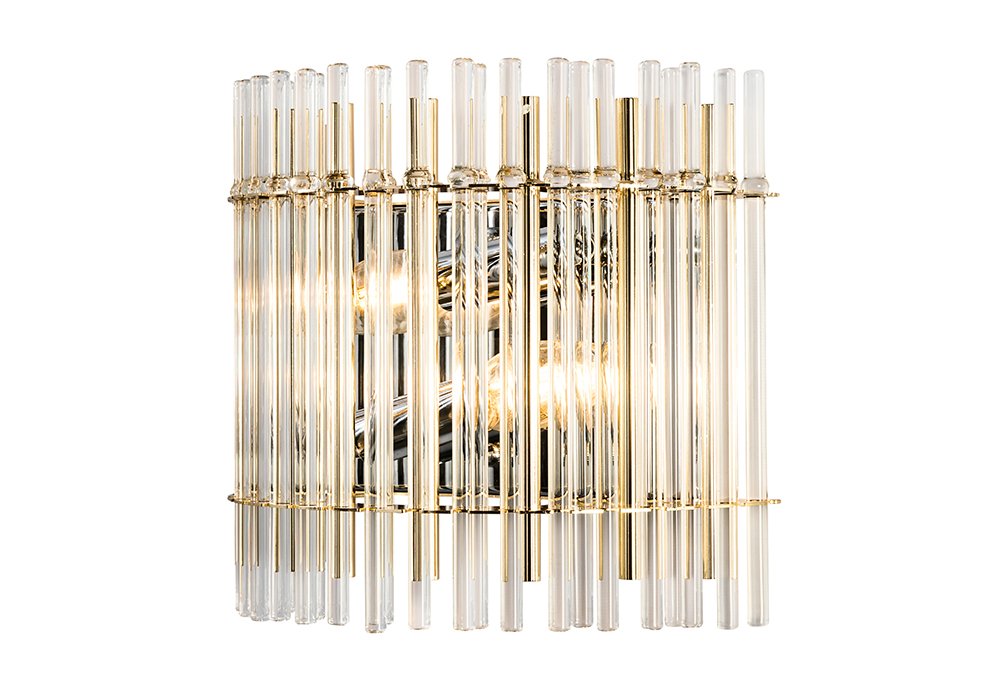 AURELIO AP2 GOLD+CHROME/TRANSPARENT Настенное бра Crystal Lux Aurelio AURELIO AP2 GOLD+CHROME/TRANSPARENT