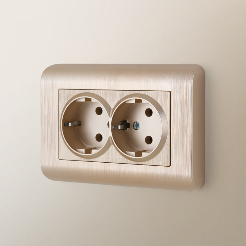 W0082111/ Рамка для двойной розетки Stream (шампань) Рамка Werkel W0082111/ Рамка для двойной розетки Stream (шампань)