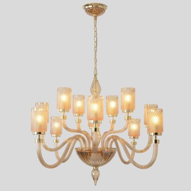 SILVESTRO SP12 AMBER Подвесная люстра Crystal Lux Silvestro SILVESTRO SP12 AMBER