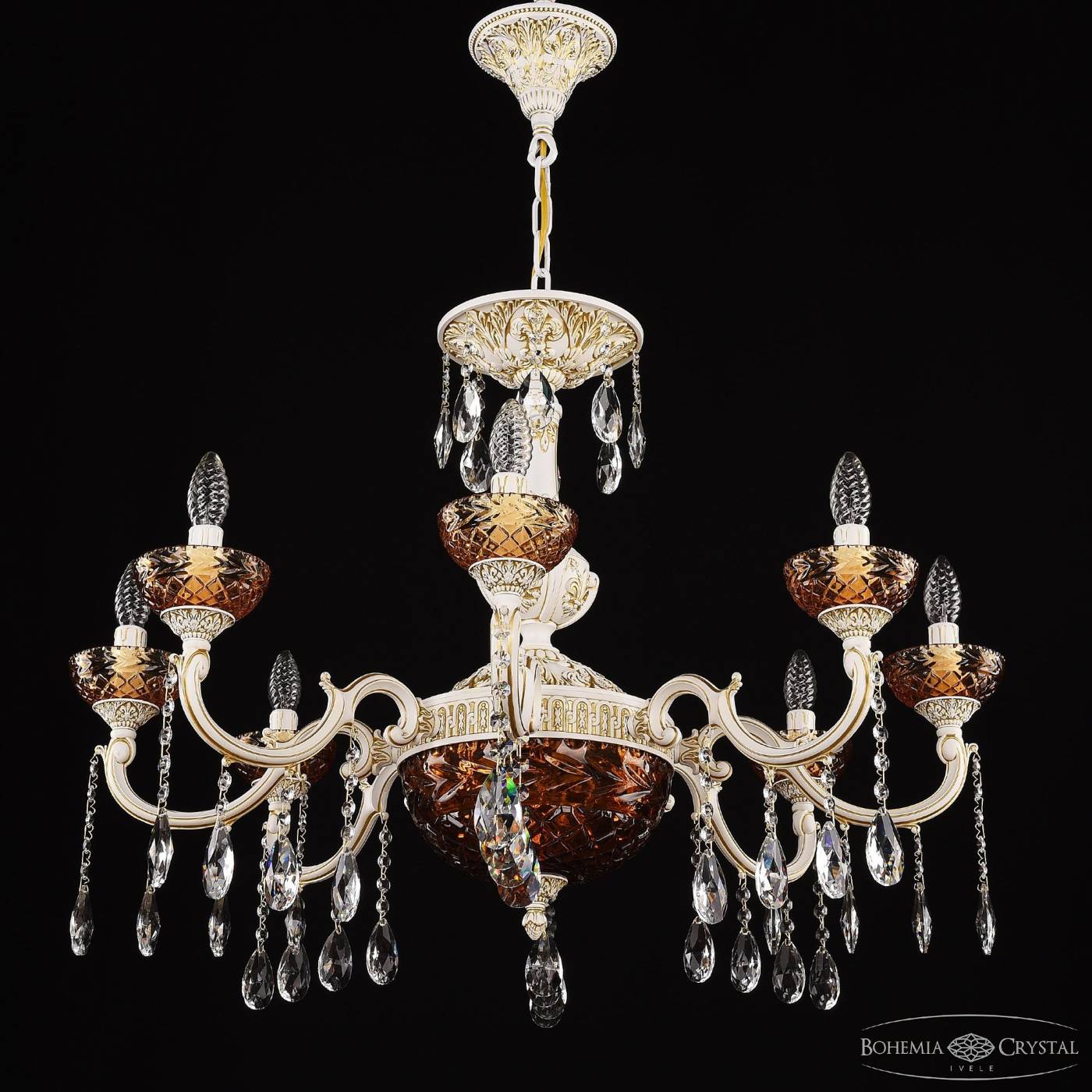AL78101P/8/250 A WMG P Amber/M-1F Подвесная люстра Bohemia AL7801 AL78101P/8/250 A WMG P Amber/M-1F