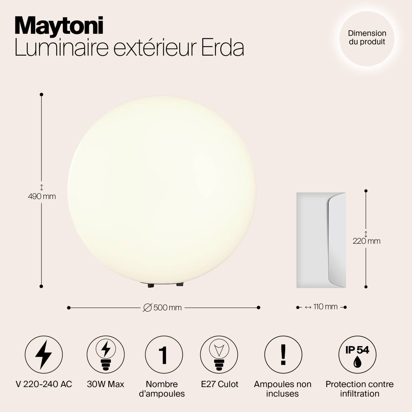 Грунтовый светильник Maytoni Erda O594FL-01W1