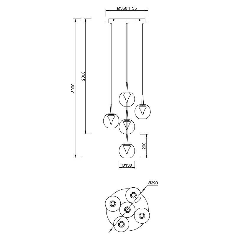 Светильник подвесной Mantra Andromeda 9080