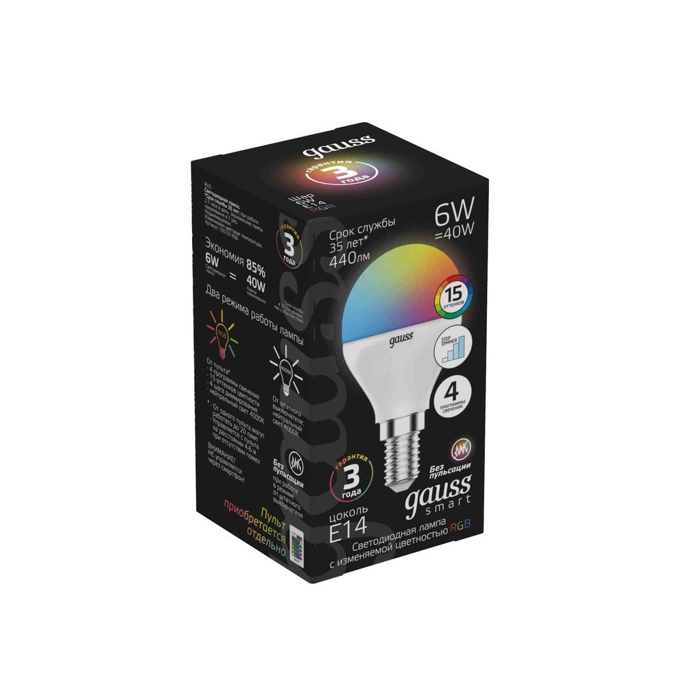 105101406 Светодиодная лампа Gauss RGBW+dim 105101406