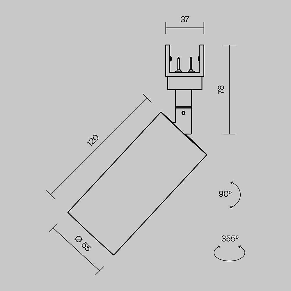 O-TR01-1-S-16WB3K Уличный трековый светильник Maytoni Focus O-TR01-1-S-16WB3K