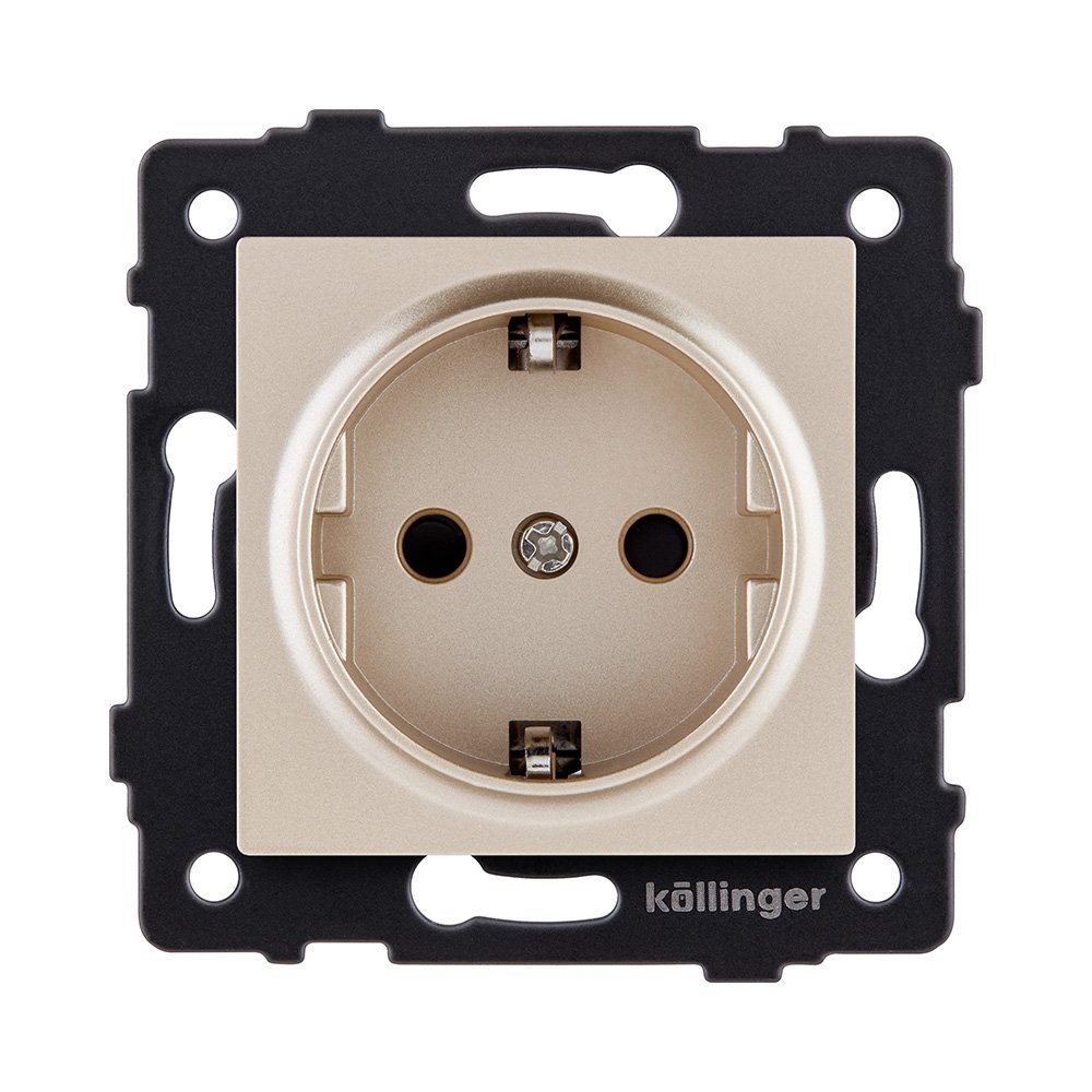 REA-002GD Розетка штепсельная SCHUKO 16A/250 В, золотой Kollinger REA-002GD для Aspekt, Eleganz, Reflex