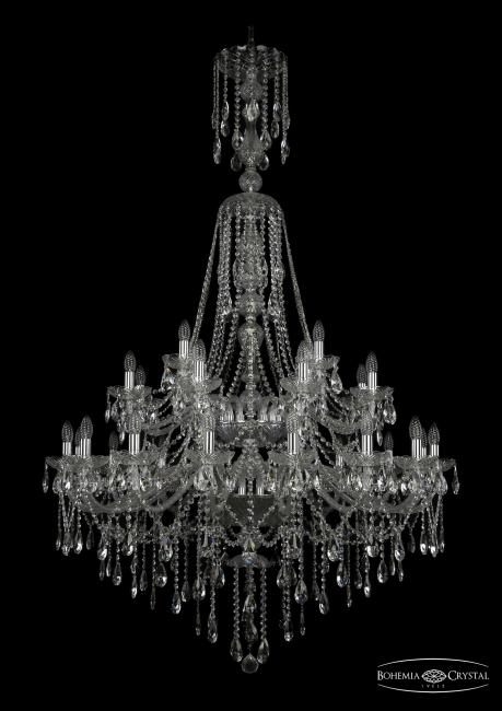 1415/16+8+4/400/XL-185/2d Ni Подвесная хрустальная люстра 1415 Bohemia 1415/16+8+4/400/XL-185/2d Ni
