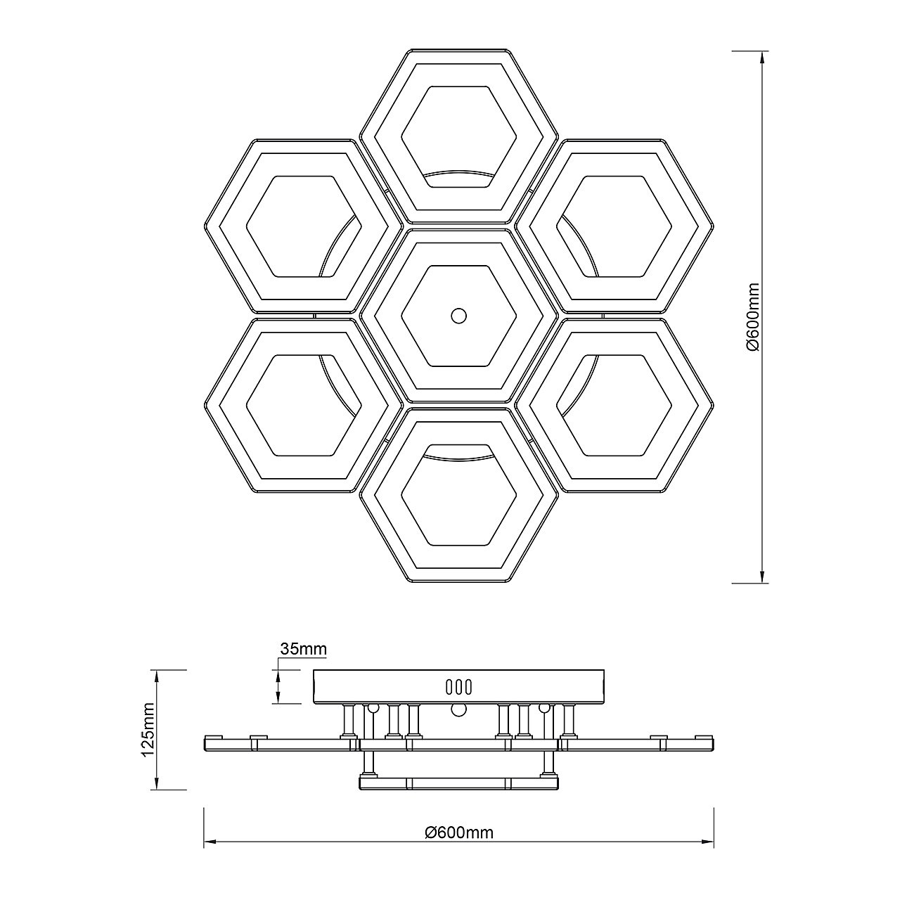 10204/7LED Потолочная люстра Escada Hexagon 10204/7LED