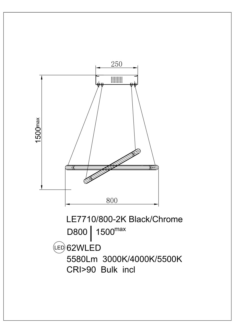 LE7710/800-2K Black/Chrome Подвесная люстра LEON Ani LE7710/800-2K Black/Chrome