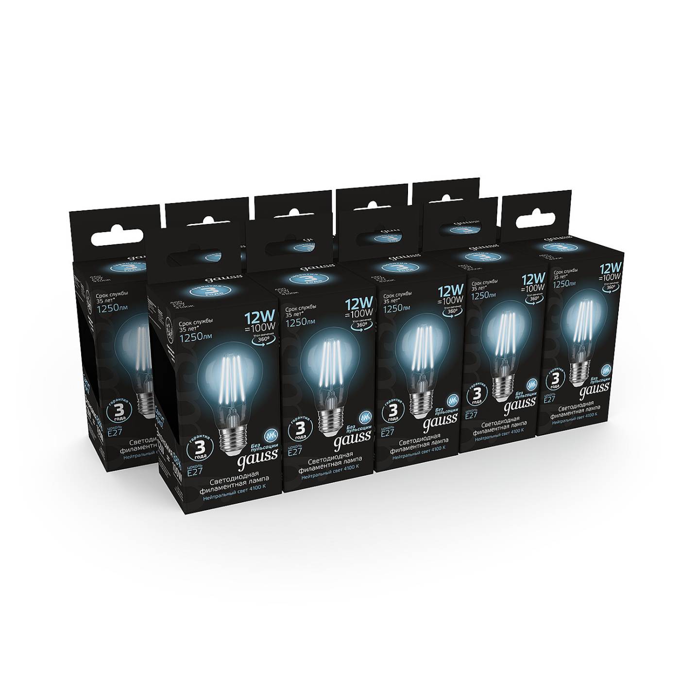 Светодиодная лампа Gauss Filament А60 102902212