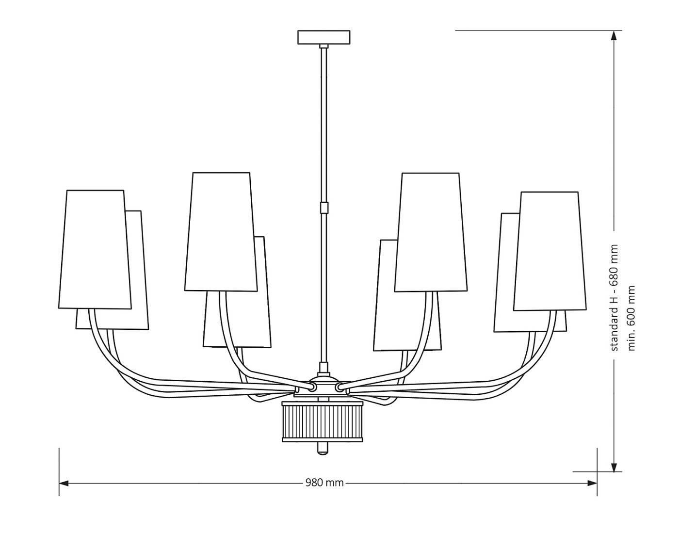 PES-ZW-8(CZ) Люстра на штанге Kutek Pesaro PES-ZW-8(CZ)