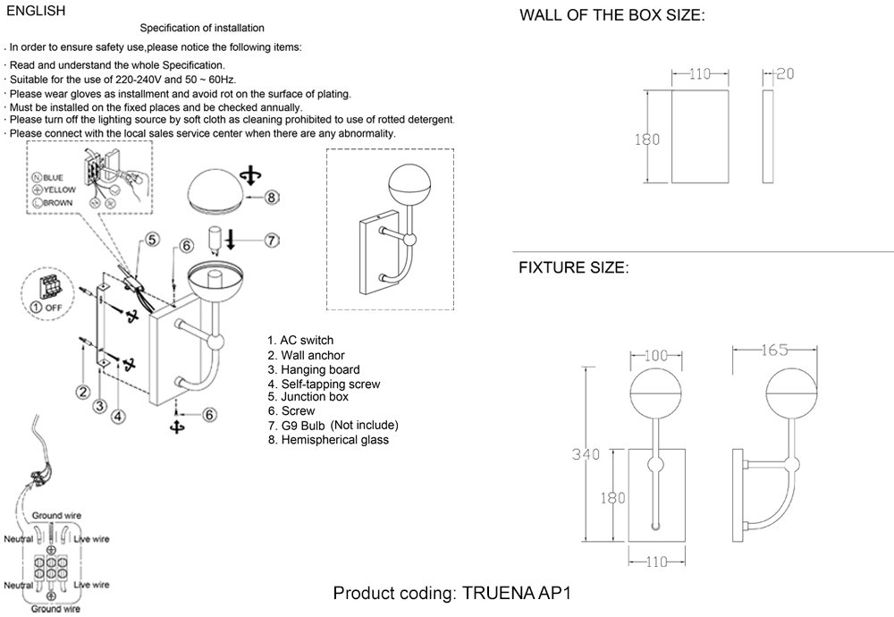 TRUENA AP1 NICKEL Настенное бра Crystal Lux Truena TRUENA AP1 NICKEL