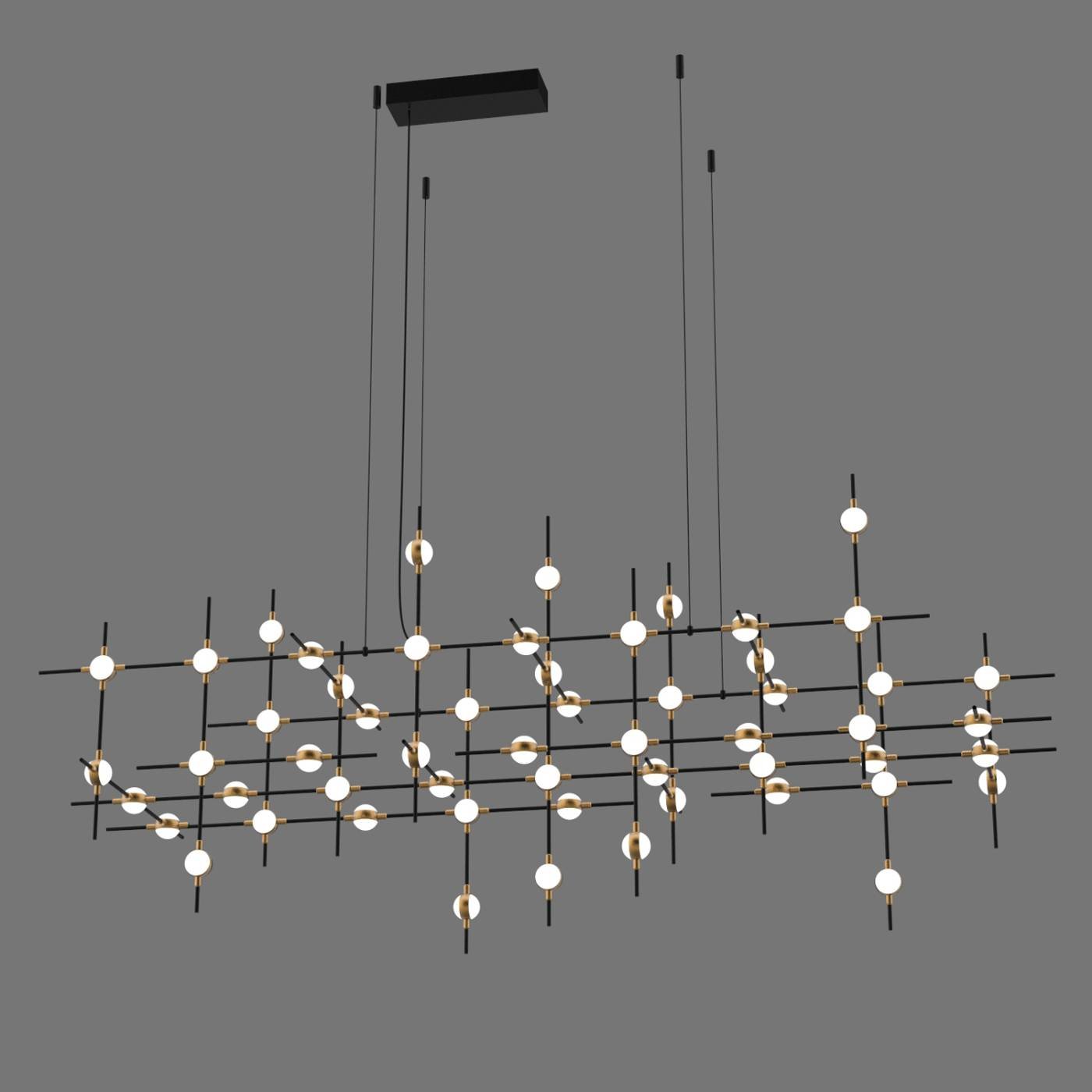 MD18001067-55A black/gold Подвесная люстра Delight Collection Molecular MD18001067-55A black/gold
