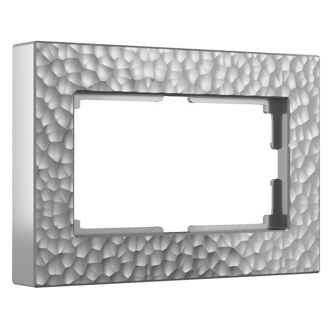 W0082406/ Рамка для двойной розетки Hammer (серебряный) Рамка Werkel W0082406/ Рамка для двойной розетки Hammer (серебряный)