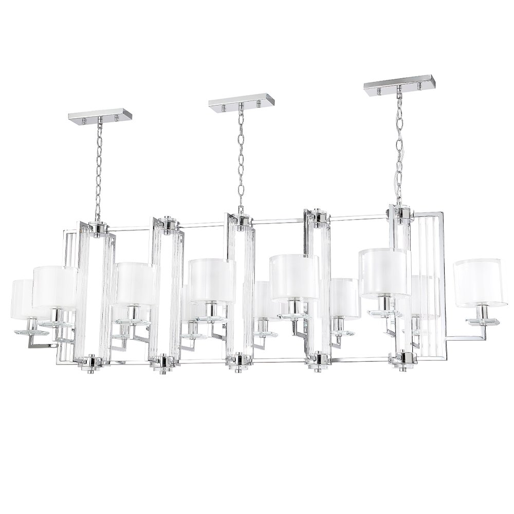 Подвесная люстра Crystal Lux Nicolas NICOLAS SP12 L1600 NICKEL/WHITE