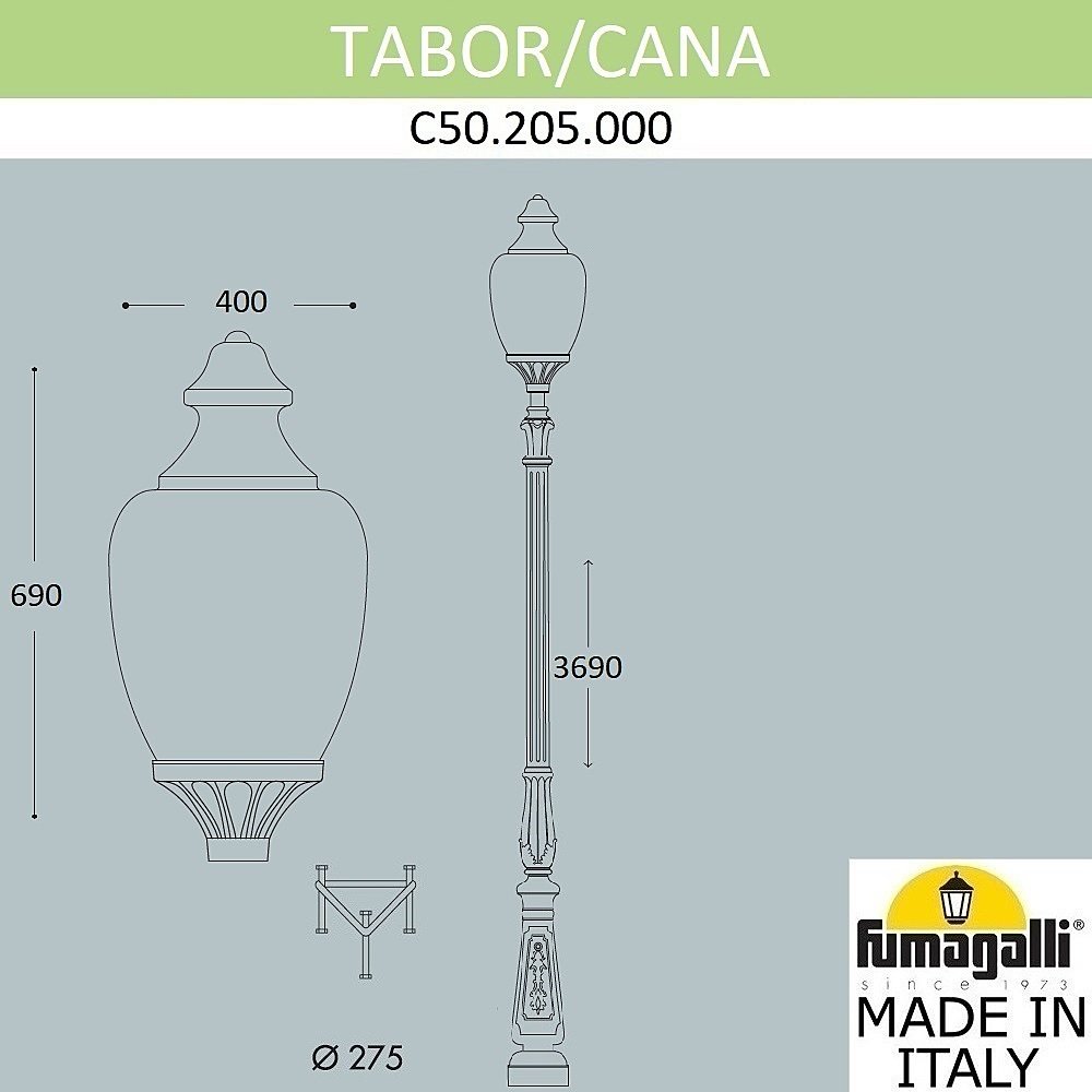 C50.205.000.AYE27 Столб фонарный уличный Fumagalli Cana C50.205.000.AYE27