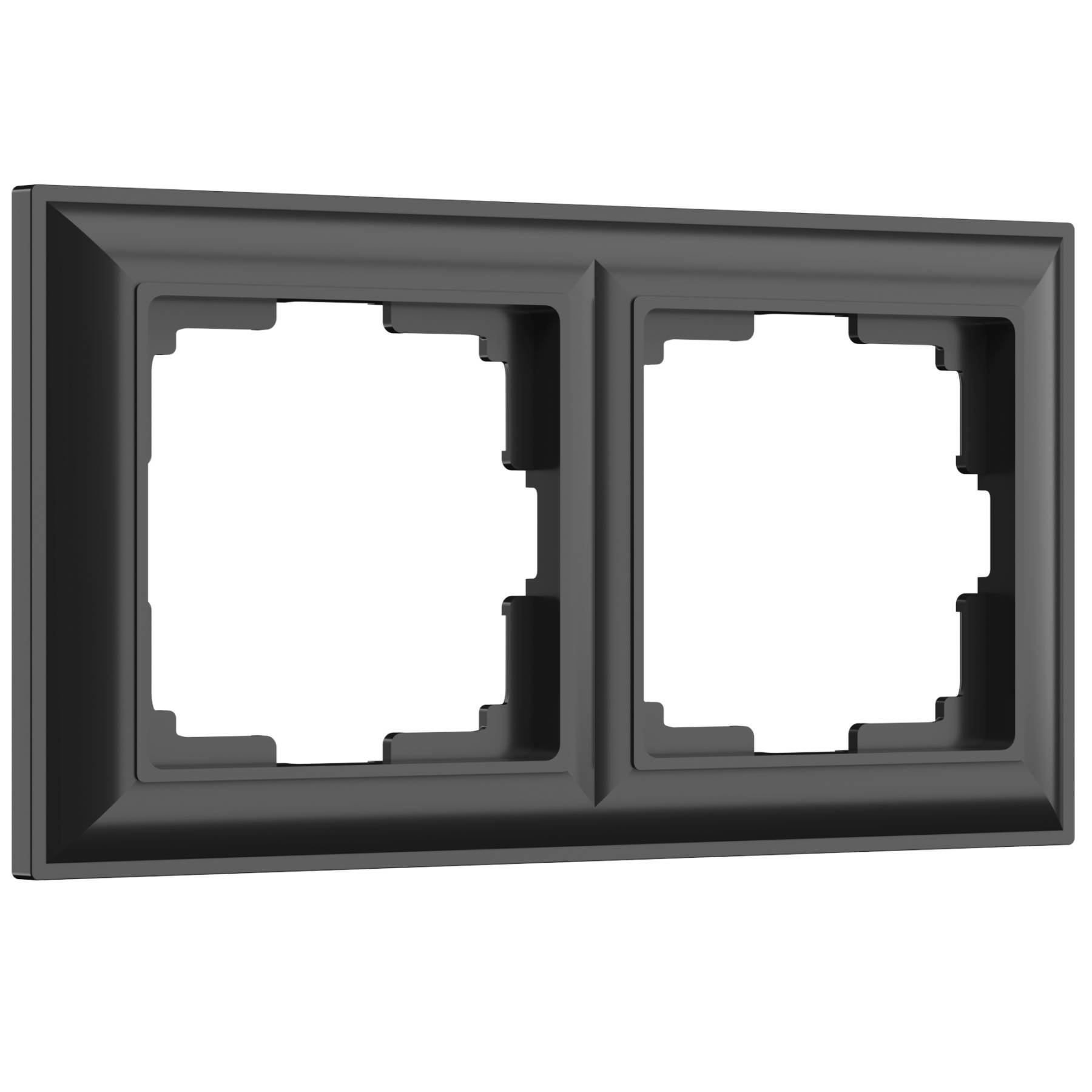 W0022208/ Рамка на 2 поста Fiore (черный матовый) Рамка Werkel W0022208/ Рамка на 2 поста Fiore (черный матовый)