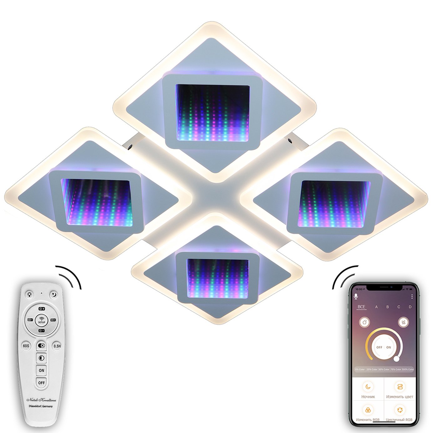 Потолочная люстра с пультом Led Lamps Natali Kovaltseva LED LAMPS 81089