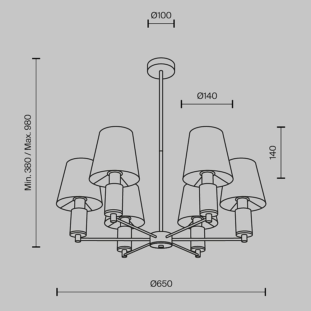 MOD483PL-06BS Люстра на штанге Maytoni Lira MOD483PL-06BS