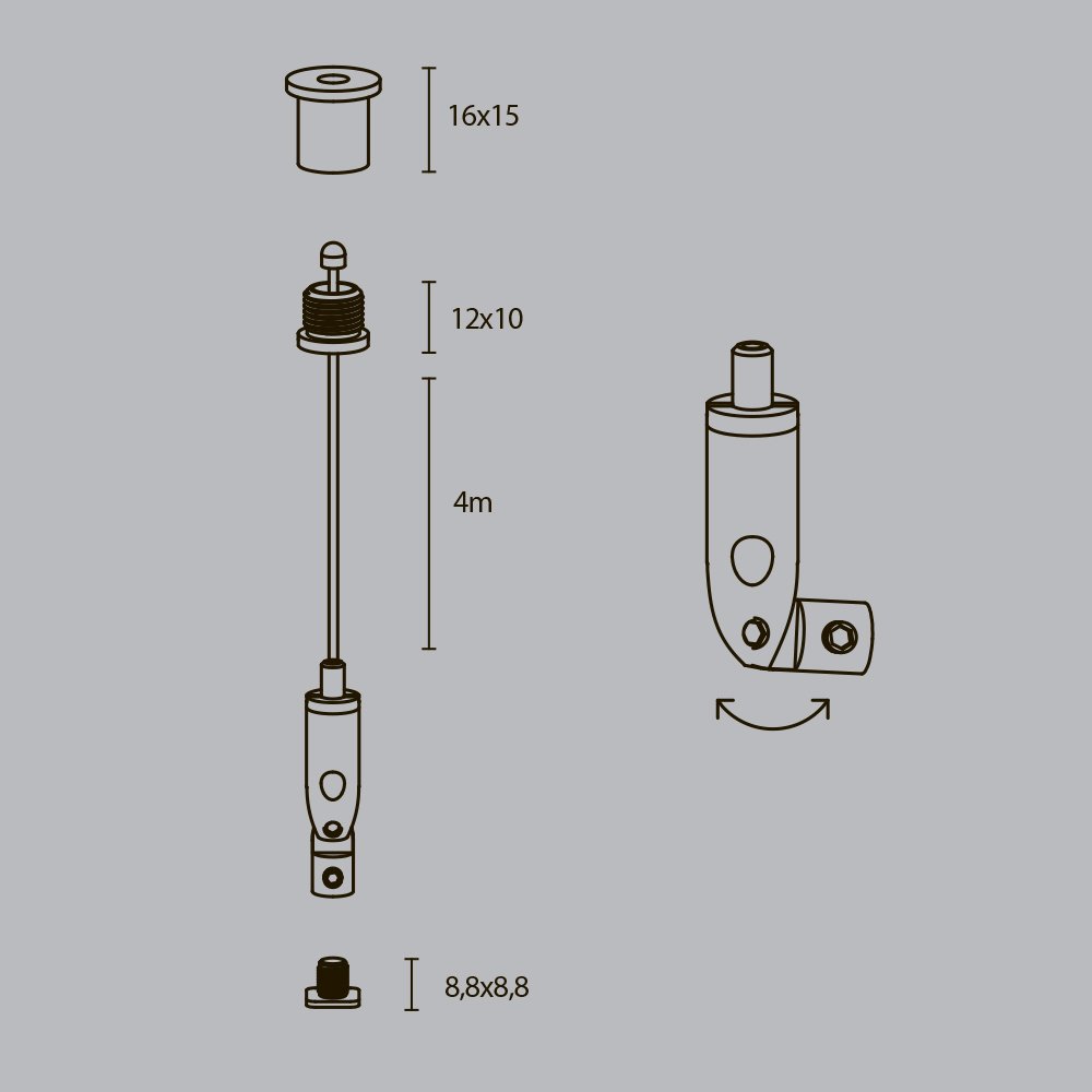ALM-3535R-P-2M Комплект подвесов для радиусного профиля 2м. Maytoni Заглушки и крепления для профиля ALM-3535R-P-2M