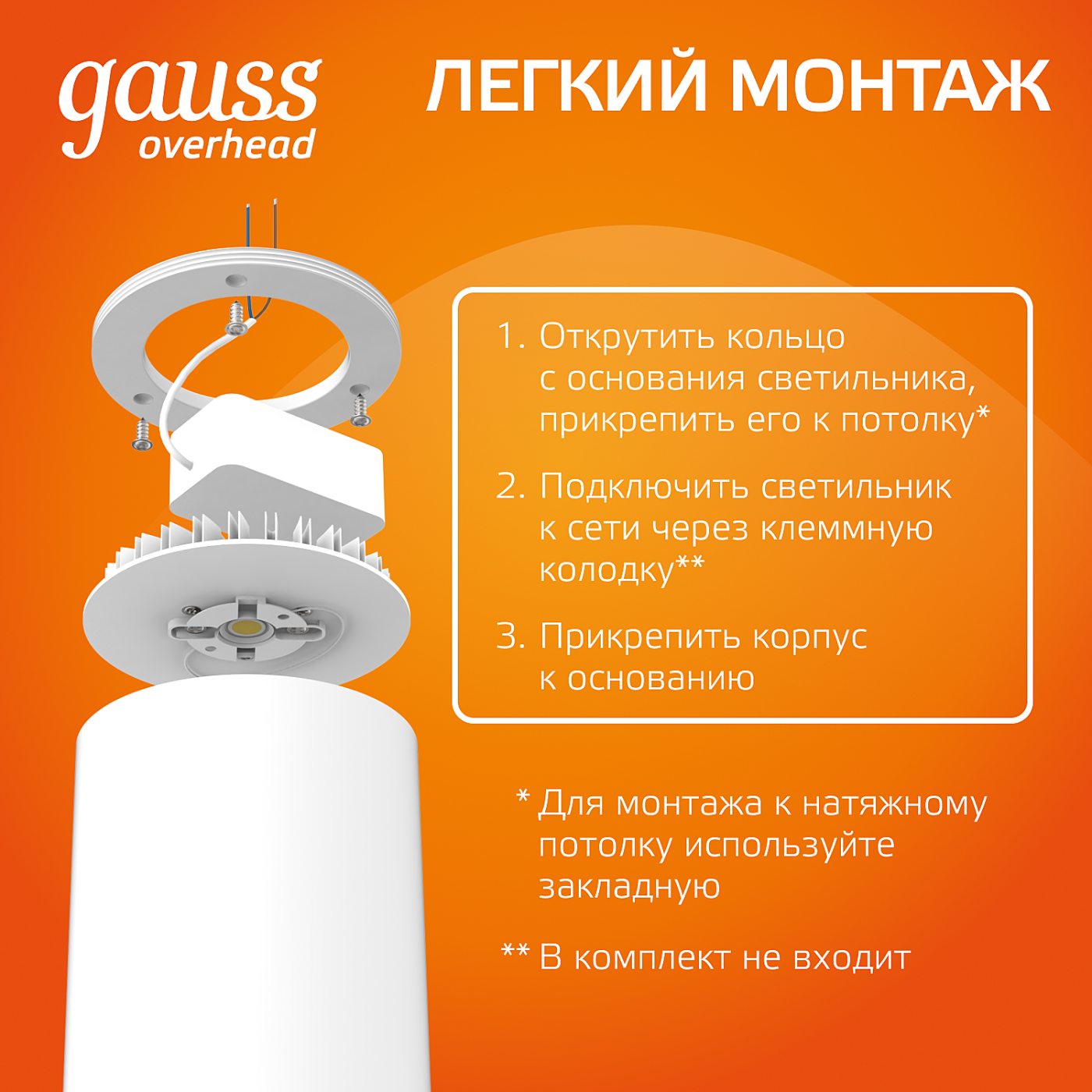 Накладной светильник Gauss HD030