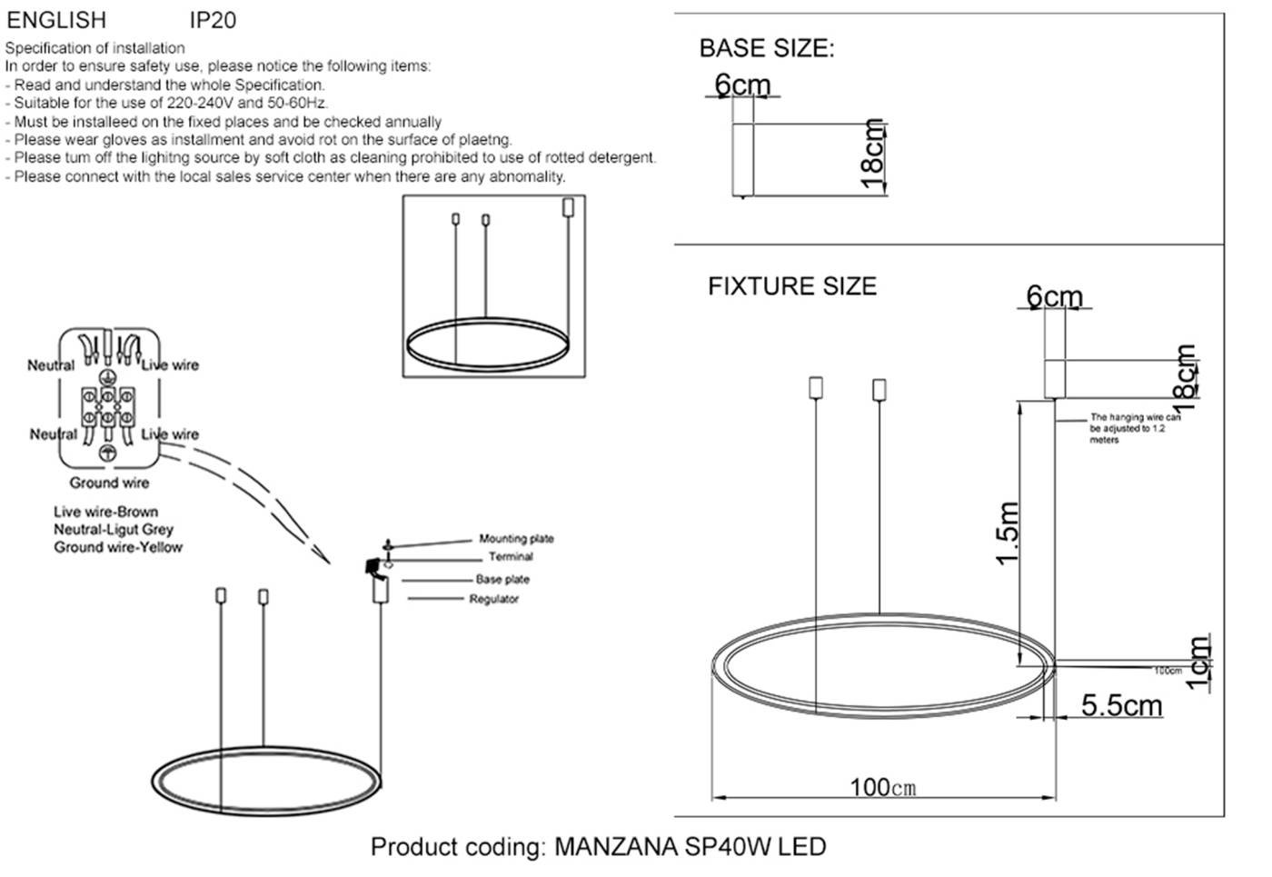 MANZANA SP40W LED BLACK Подвесная люстра Crystal Lux Manzana MANZANA SP40W LED BLACK