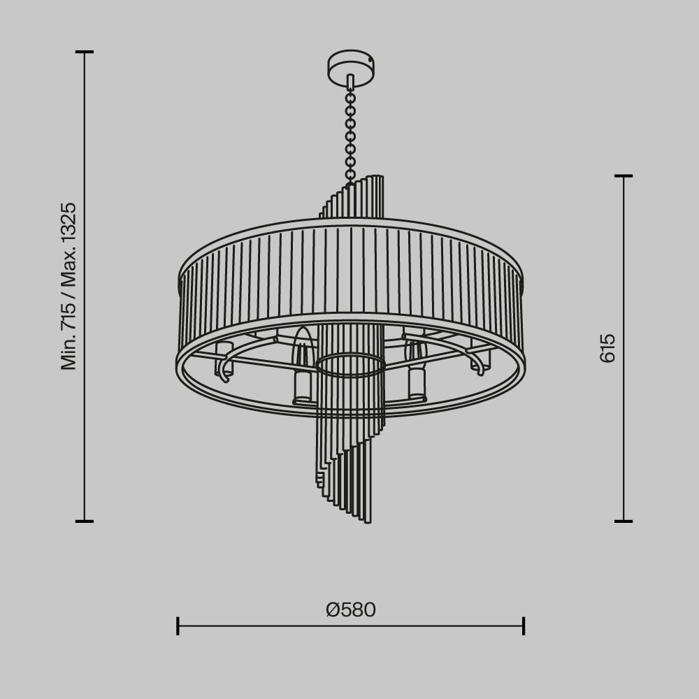 MOD174PL-06MG Подвесная люстра Frame Maytoni MOD174PL-06MG