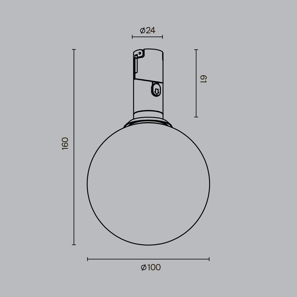 TR208-1-5W3K-B Трековый светильник Maytoni Luna TR208-1-5W3K-B