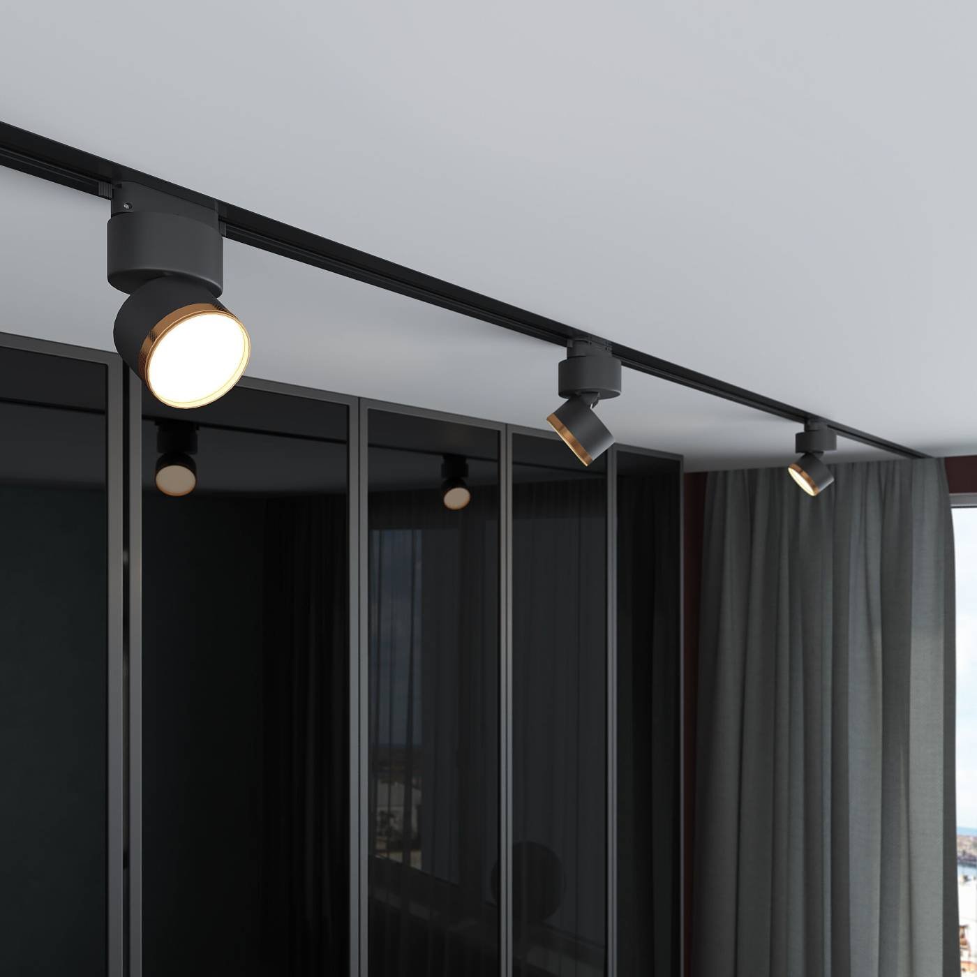 Трековый светильник Elektrostandard Impact Impact чёрный матовый/золото 10W 4200K (85514/01) однофазный